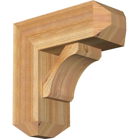Ekena Millwork Legacy Craftsman Rough Sawn Bracket w/ Offset Brace, Western Red Cedar, 8"W x 20"D x 20"H BKT0806X20X20LEC04RWR